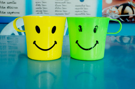 empty plastic cupの写真素材