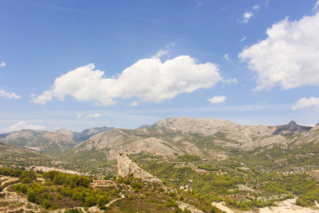 Beautiful landscape in mountain village Guadalest, Spainの写真素材