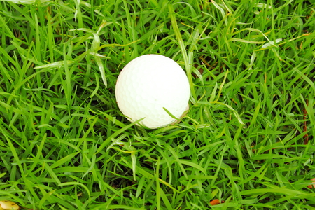 Golf ball on the fieldの写真素材