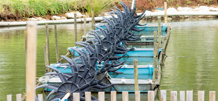 Turbine water in the pool for rotating strike.の写真素材