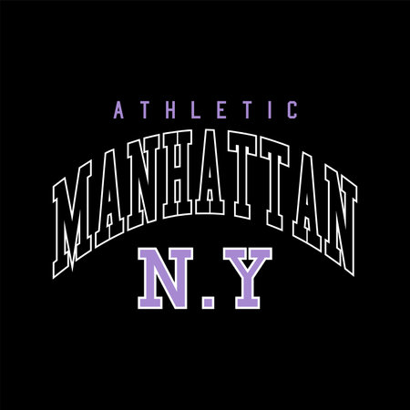 manhattan vector typography for t-shirt varsity clothing. perfect for simple t-shirt design printedのイラスト素材