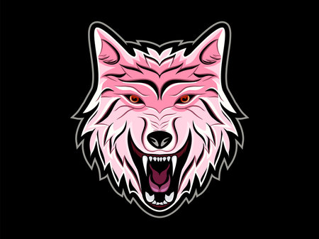 Angry Wolf Head Vector Design limited editionのイラスト素材