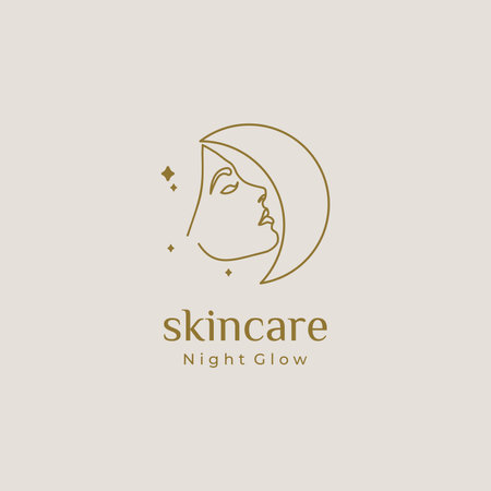 Beauty woman face line art luxury skin care logo vector illustrationのイラスト素材