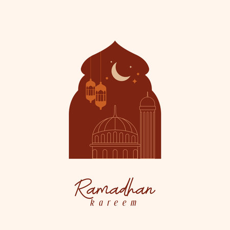template ramadhan kareem, posts, greeting card poster template, post card, invitationのイラスト素材
