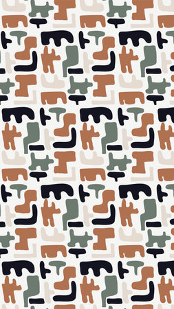 Hand drawn minimal abstract shapes pattern. Collage contemporary print. Fashionable template for design.のイラスト素材