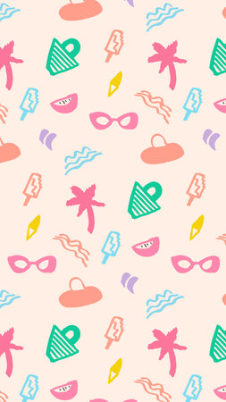 Hand drawn minimal abstract shapes pattern. Collage contemporary print. Fashionable template for design.のイラスト素材