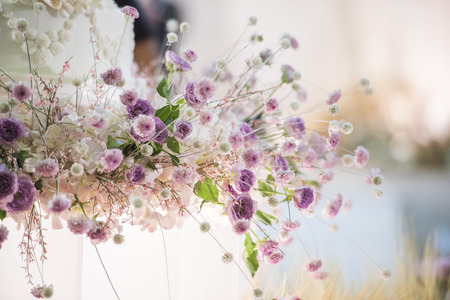 wedding backdrop with flower and wedding decorationの写真素材