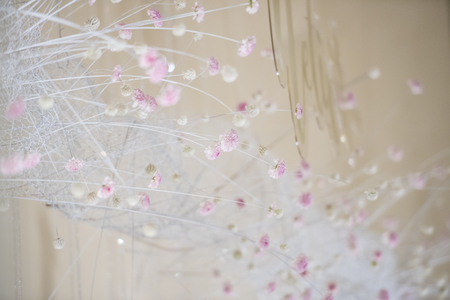 wedding backdrop with flower and wedding decorationの写真素材