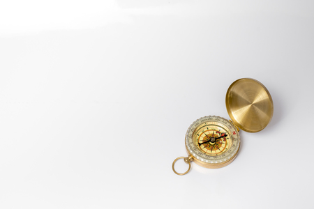 Vintage compass isolated on white backgroundの写真素材