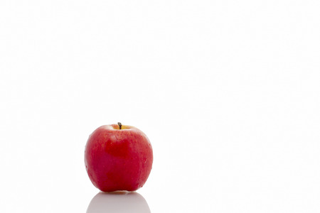 Red apple isolate on white backgroundの写真素材