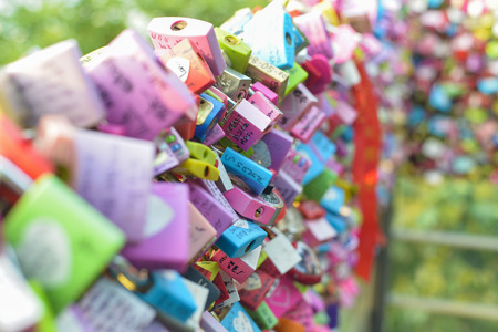 SEOUL,South Korea - MAY 24:Padlock at N Seoul Tower, at Seoul tower. MAY 24, 2016 in Seoul, South Koreaのeditorial素材