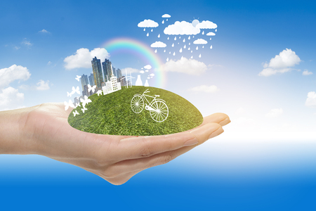 Green city, Save earth conceptの写真素材