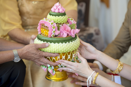 thai wedding ceremony and thai wedding decorationの写真素材