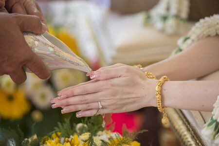 thai wedding ceremony and thai wedding decorationの写真素材