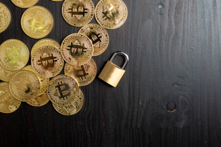 Bitcoin security conceptの写真素材