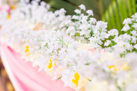 wedding backdrop with flower and wedding decorationの写真素材