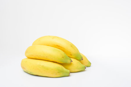 Banana on white background copy spaceの写真素材