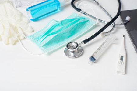 Background of medical equipment for Prevent from Covid-19の写真素材