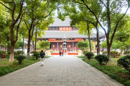 Changzhou, jiangsu, China, October  16, 2018. Tianning temple that is 1st highest wooden pagoda in the worldのeditorial素材