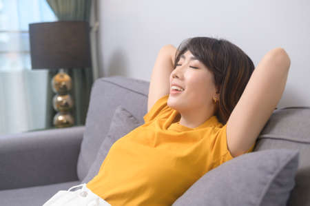 A portrait of beautiful young asian womanの写真素材