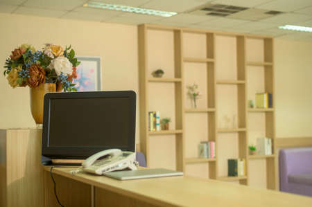Reception Desk In the Hospitalの写真素材