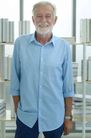 A caucasian senior Businessman confident in modern officeの写真素材