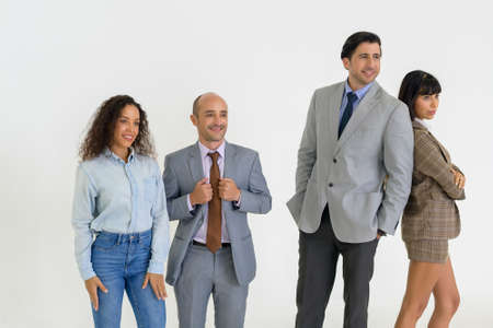 Portrait of confident business people in studioの写真素材