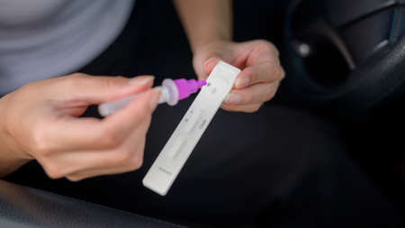 A woman do a self-collection test