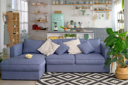 background of modern living roomの写真素材