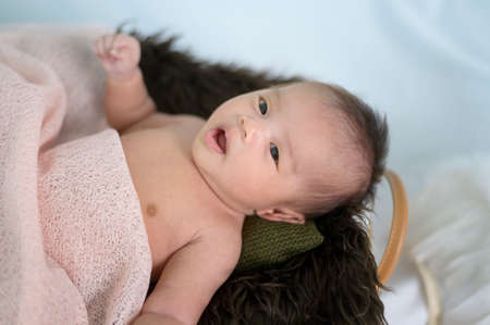 A Portrait of Cute new born baby.の写真素材