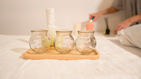 Background of cupping treatment by  therapist Clinic , chinese medicine treatment, health and...