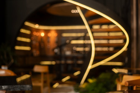 Blurred  background of modern coffee shopの写真素材