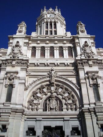 View of the facade of the new Madrid's Major House, also known as Saint Mary of the Telecommunications.の写真素材