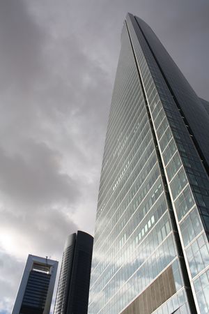 View of the new financial district in Madrid, Space Tower on the main character.の写真素材