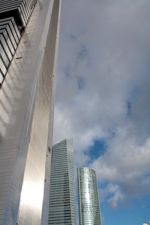 View of part of the new office buildings in Madrid, copy space.の写真素材