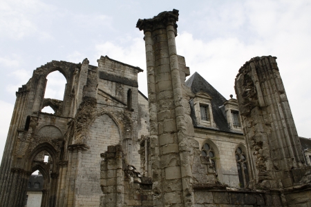 St. Wandrille, France, April 16, 2010: The ruined pavillion of the Abbey of Saint Wandrille, Upper Normandy, France.のeditorial素材