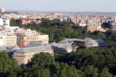 Aerial view of the Prado Museum building, Madrid, Spain.の写真素材