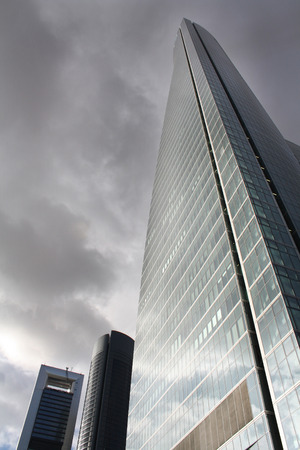 View of the new financial district in Madrid, Space Tower on the main character.の写真素材