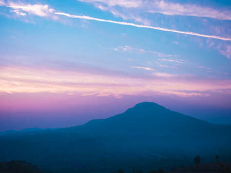 Beautiful mountain view in the morning at khao kho, Phetchabun Province, Thailandの写真素材