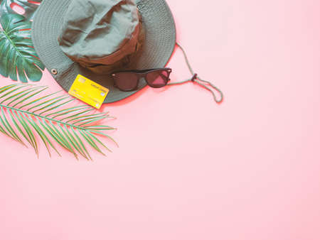 summer shopping with hiking accessories concept.の写真素材