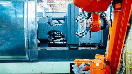 Smart factory industry concept from robotic arm machine tool for productionの写真素材