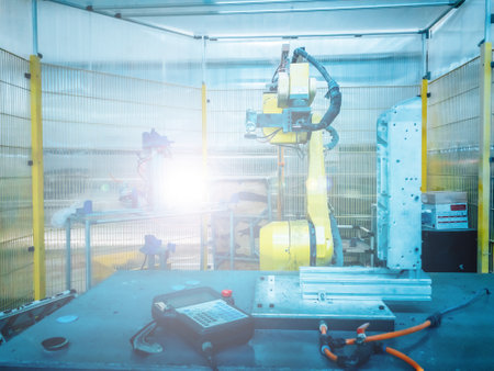Smart factory industry concept of Automated robot process in productionの写真素材