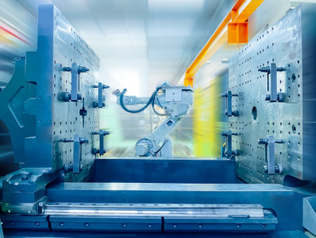 Smart factory industry concept of Automated robot process in productionの写真素材