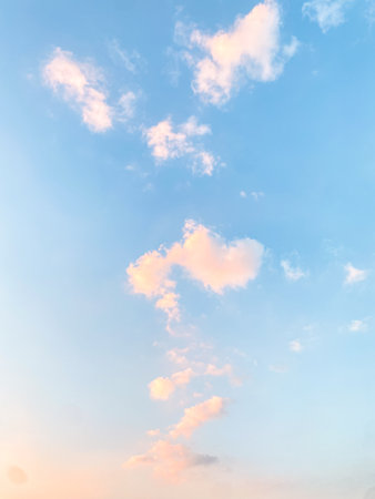 Sky with soft pastel colors during sunset.の写真素材