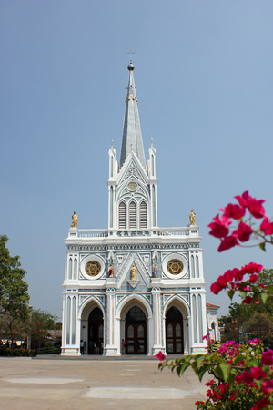 white church, Samut Songkhram, thailandの写真素材