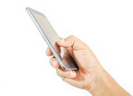 hand holding a smartphone.