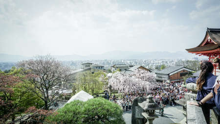 Kyoto, Japan - April 3, 2018: Kiyomizu is one of the most celebrated temples of Japan and popular...