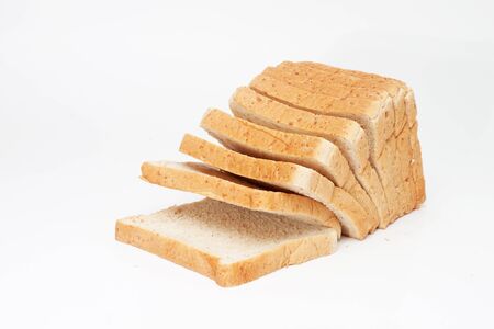 loaf of bread isolated on white backgroundの写真素材