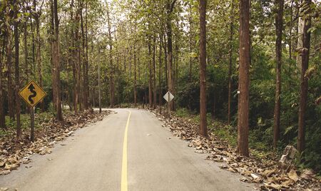 Empty road  in the countryside in thailand