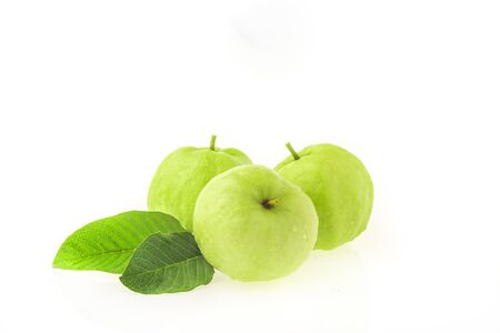 Guava (fruit), isolated on a white background, tropical fruitのeditorial素材